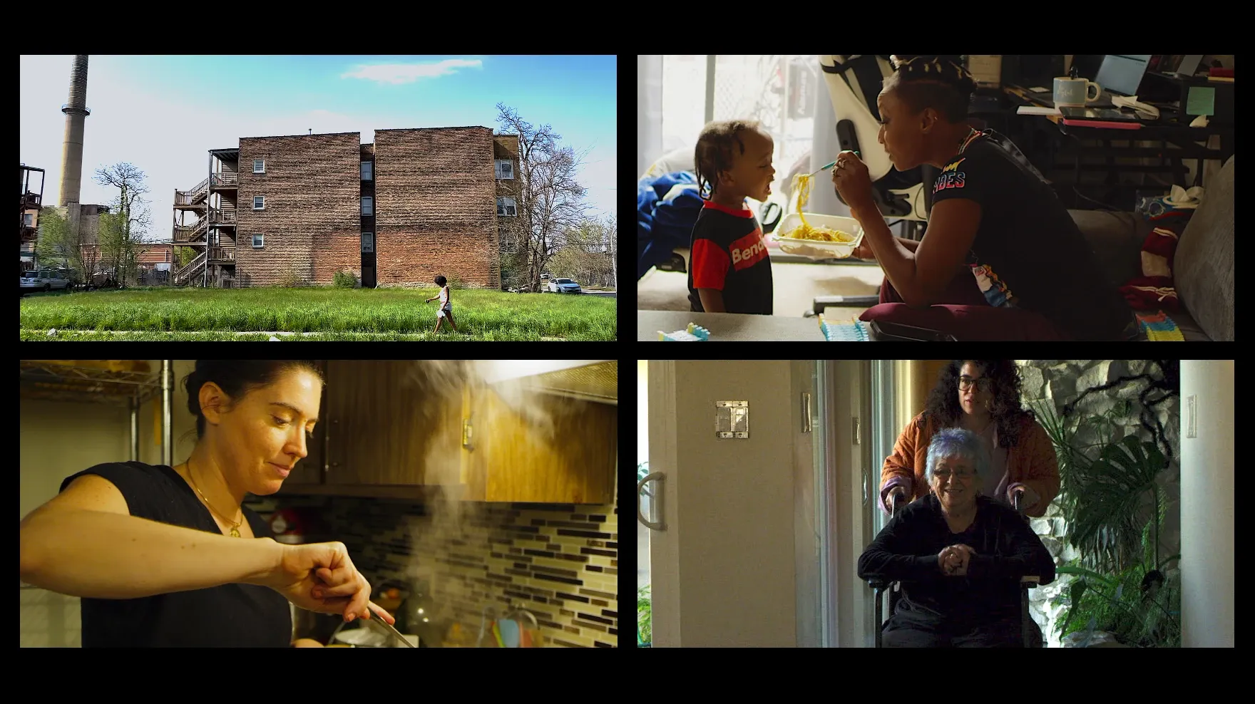 Collage de imágenes del documental Between Ourselves.